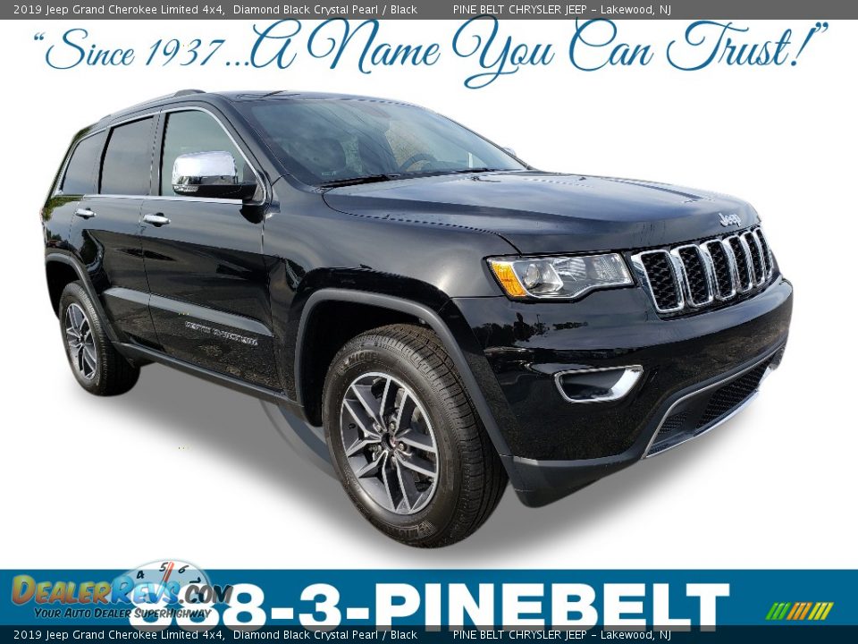 2019 Jeep Grand Cherokee Limited 4x4 Diamond Black Crystal Pearl / Black Photo #1
