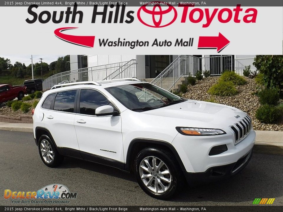 2015 Jeep Cherokee Limited 4x4 Bright White / Black/Light Frost Beige Photo #1