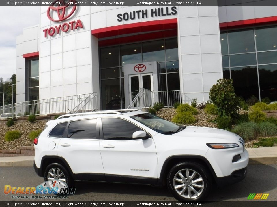 2015 Jeep Cherokee Limited 4x4 Bright White / Black/Light Frost Beige Photo #2