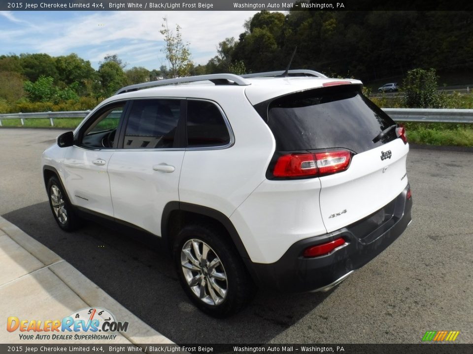 2015 Jeep Cherokee Limited 4x4 Bright White / Black/Light Frost Beige Photo #7