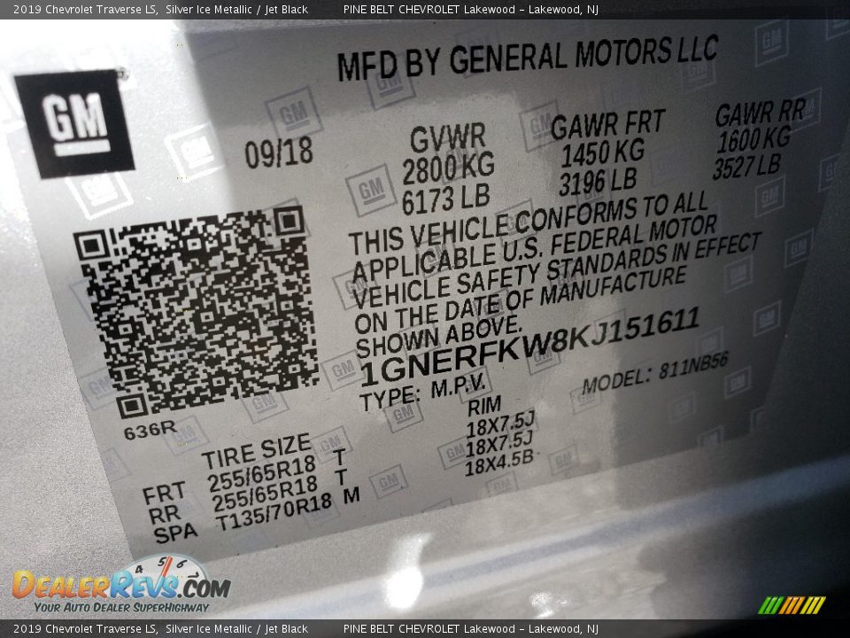 2019 Chevrolet Traverse LS Silver Ice Metallic / Jet Black Photo #9