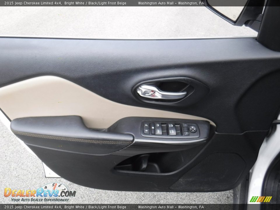 2015 Jeep Cherokee Limited 4x4 Bright White / Black/Light Frost Beige Photo #13