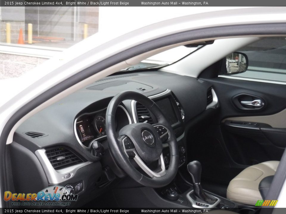 2015 Jeep Cherokee Limited 4x4 Bright White / Black/Light Frost Beige Photo #14