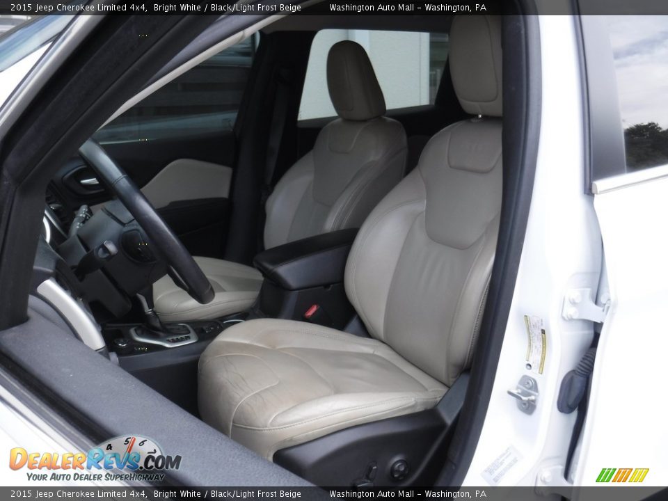 2015 Jeep Cherokee Limited 4x4 Bright White / Black/Light Frost Beige Photo #15