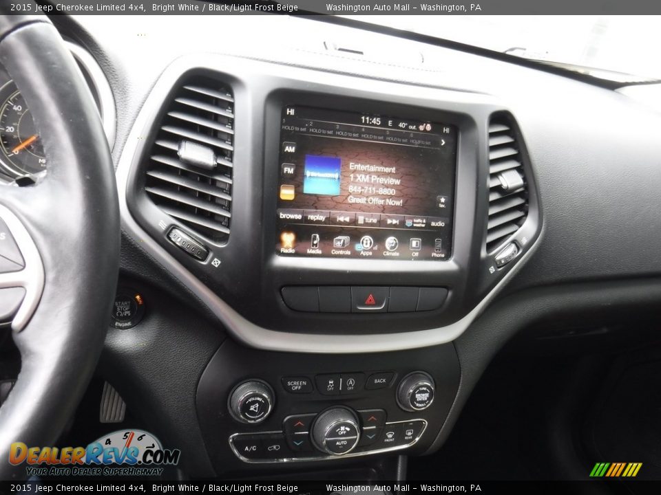 2015 Jeep Cherokee Limited 4x4 Bright White / Black/Light Frost Beige Photo #18