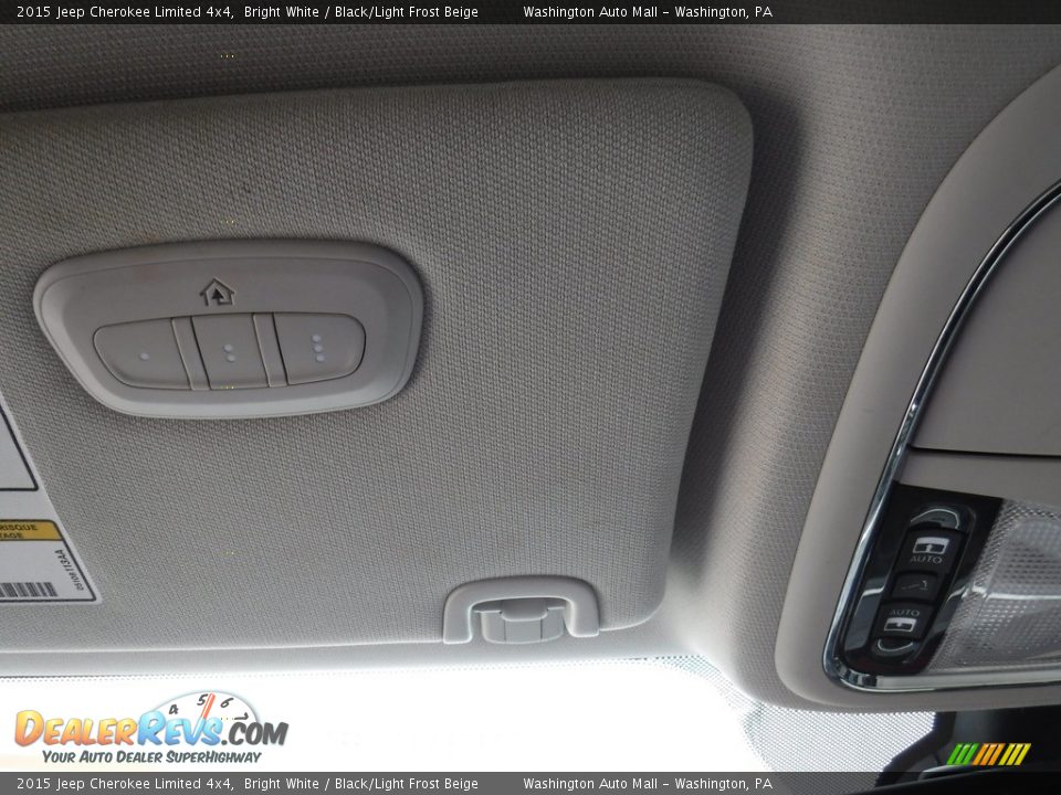 2015 Jeep Cherokee Limited 4x4 Bright White / Black/Light Frost Beige Photo #21
