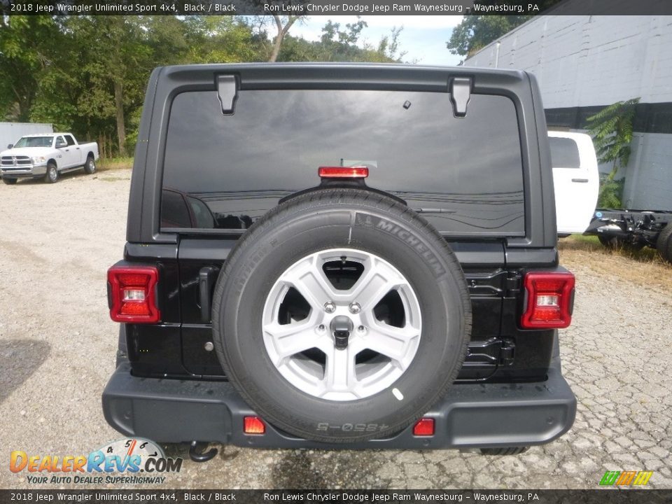 2018 Jeep Wrangler Unlimited Sport 4x4 Black / Black Photo #4