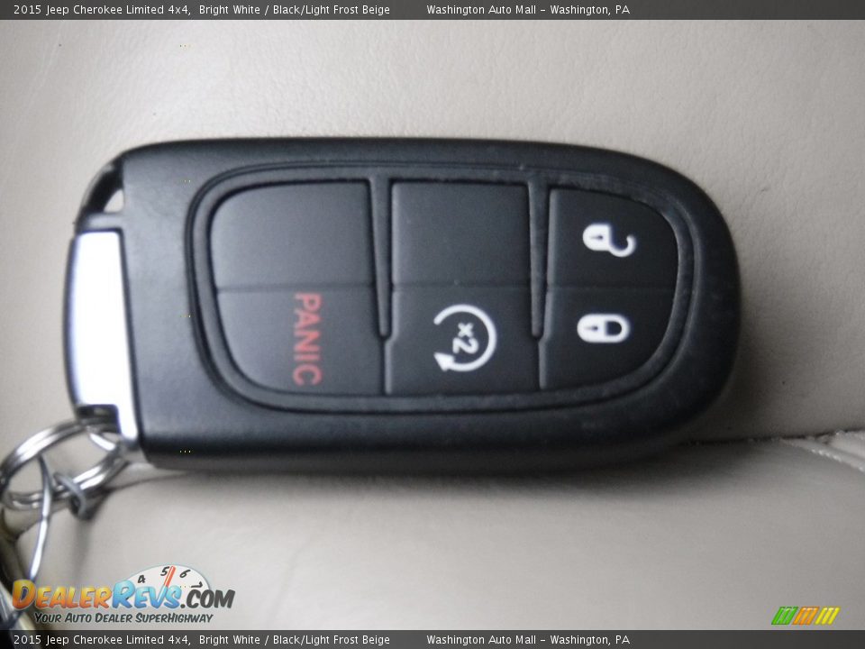 2015 Jeep Cherokee Limited 4x4 Bright White / Black/Light Frost Beige Photo #26