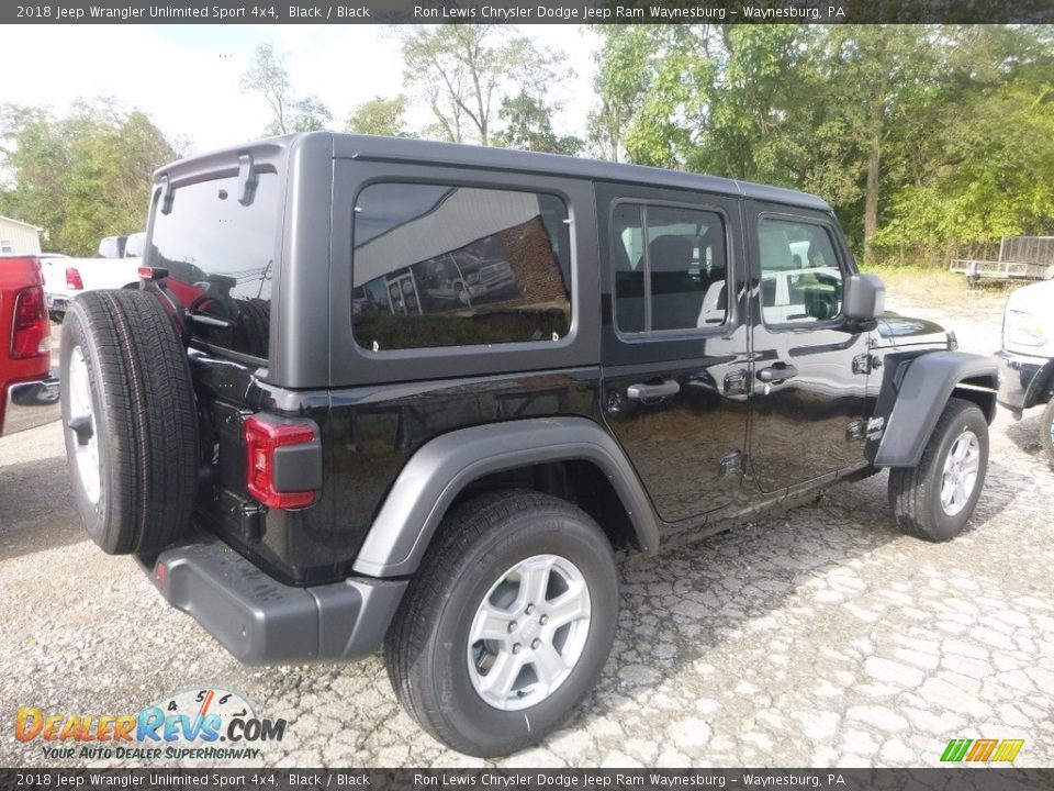 2018 Jeep Wrangler Unlimited Sport 4x4 Black / Black Photo #5