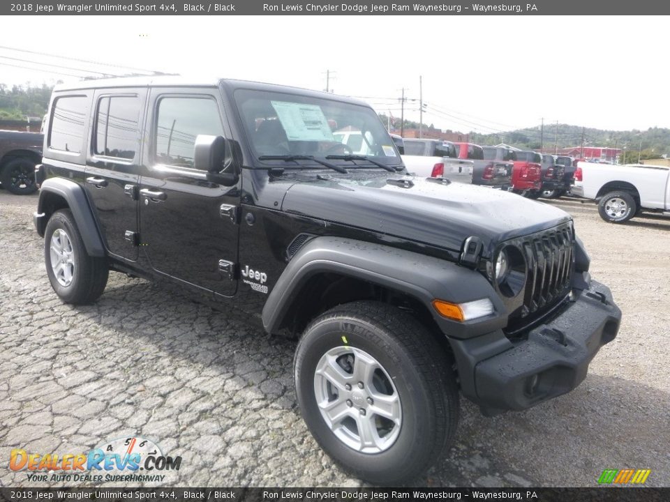 2018 Jeep Wrangler Unlimited Sport 4x4 Black / Black Photo #7