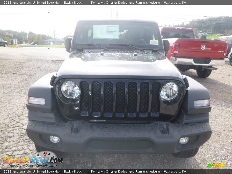2018 Jeep Wrangler Unlimited Sport 4x4 Black / Black Photo #8