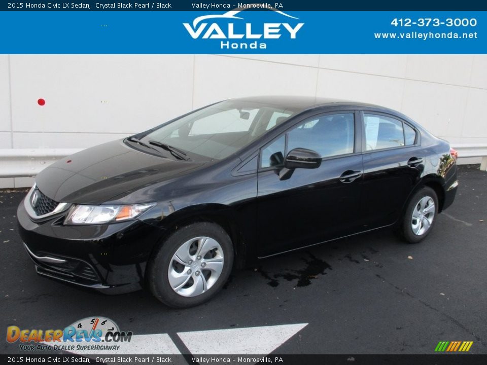 2015 Honda Civic LX Sedan Crystal Black Pearl / Black Photo #1