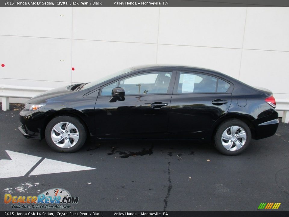2015 Honda Civic LX Sedan Crystal Black Pearl / Black Photo #2