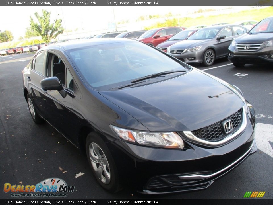 2015 Honda Civic LX Sedan Crystal Black Pearl / Black Photo #7