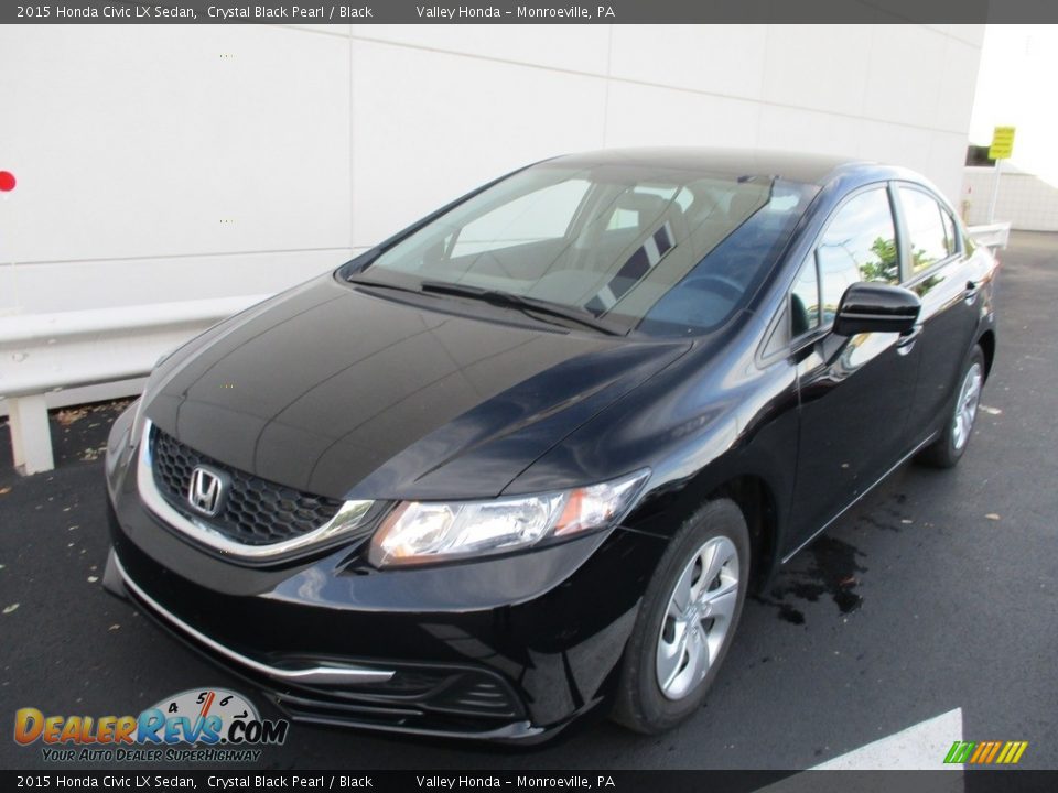 2015 Honda Civic LX Sedan Crystal Black Pearl / Black Photo #9