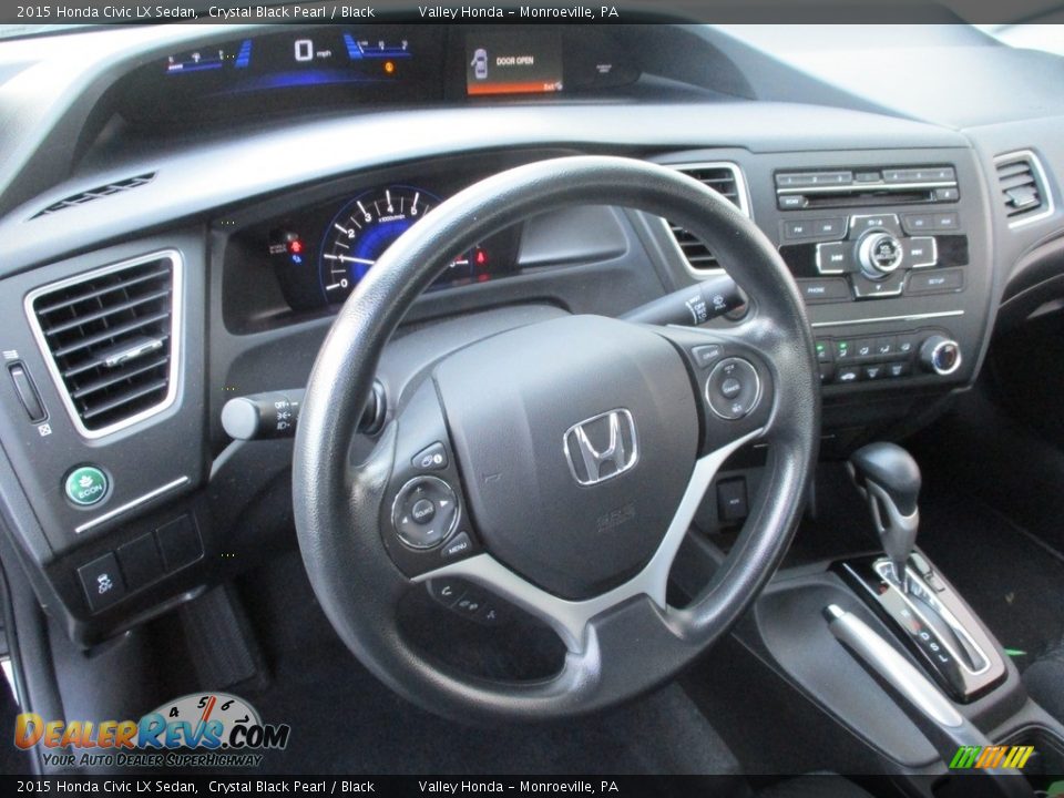 2015 Honda Civic LX Sedan Crystal Black Pearl / Black Photo #13