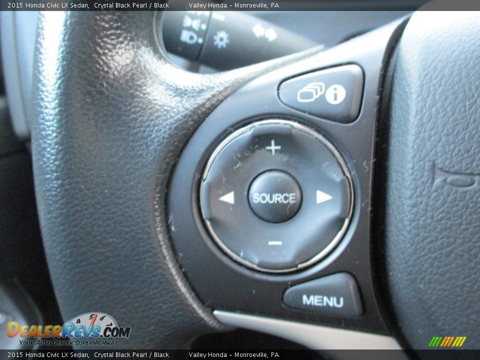 2015 Honda Civic LX Sedan Crystal Black Pearl / Black Photo #17
