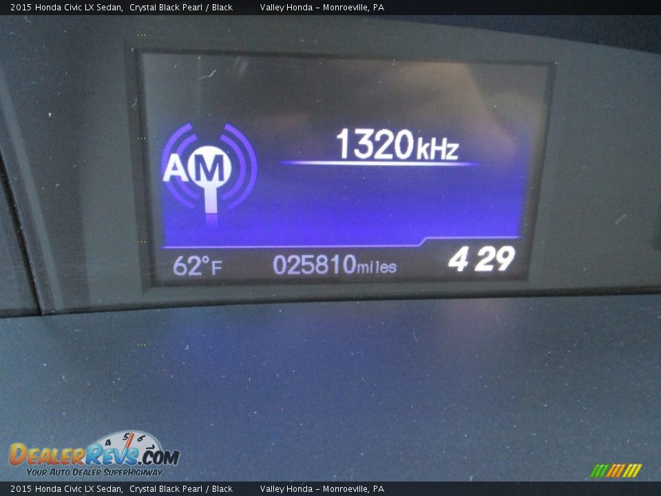 2015 Honda Civic LX Sedan Crystal Black Pearl / Black Photo #20