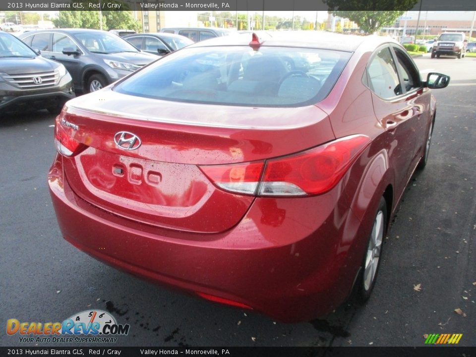 2013 Hyundai Elantra GLS Red / Gray Photo #5