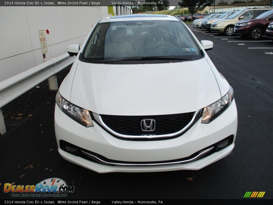 2014 Honda Civic EX-L Sedan White Orchid Pearl / Beige Photo #8