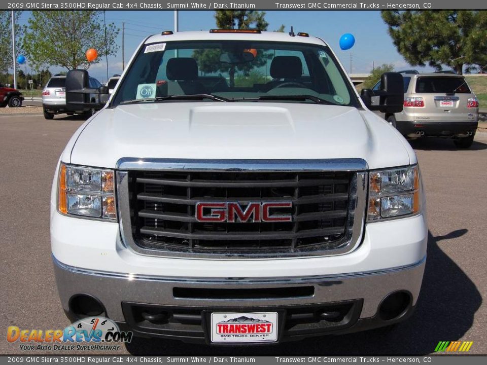 2009 GMC Sierra 3500HD Regular Cab 4x4 Chassis Summit White / Dark Titanium Photo #2