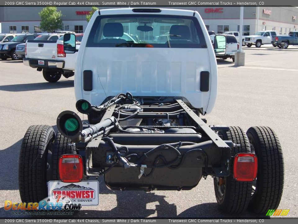 2009 GMC Sierra 3500HD Regular Cab 4x4 Chassis Summit White / Dark Titanium Photo #3