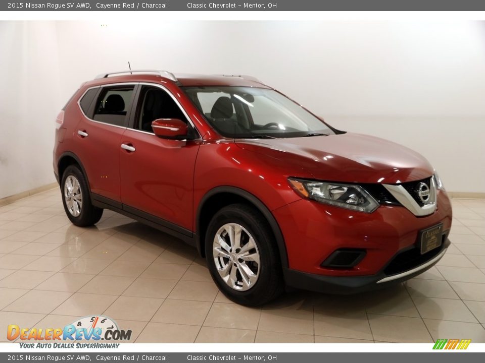2015 Nissan Rogue SV AWD Cayenne Red / Charcoal Photo #1