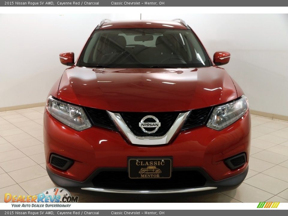 2015 Nissan Rogue SV AWD Cayenne Red / Charcoal Photo #2