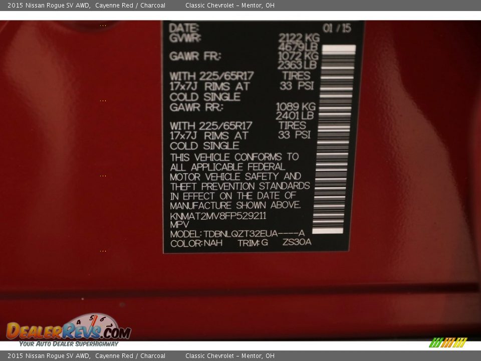 2015 Nissan Rogue SV AWD Cayenne Red / Charcoal Photo #19