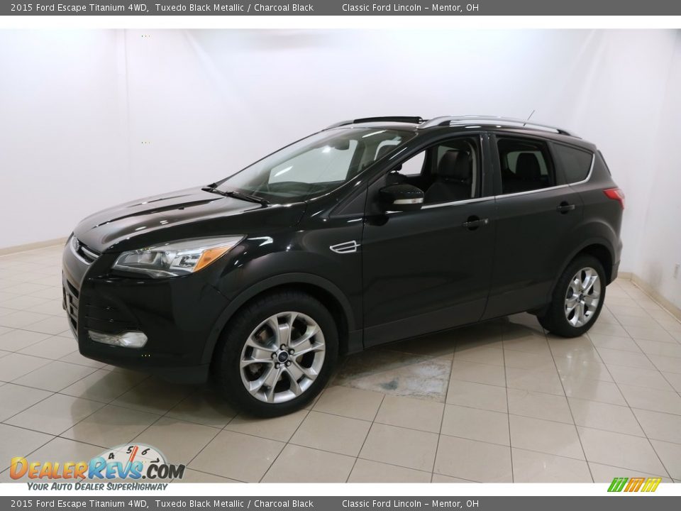 2015 Ford Escape Titanium 4WD Tuxedo Black Metallic / Charcoal Black Photo #3