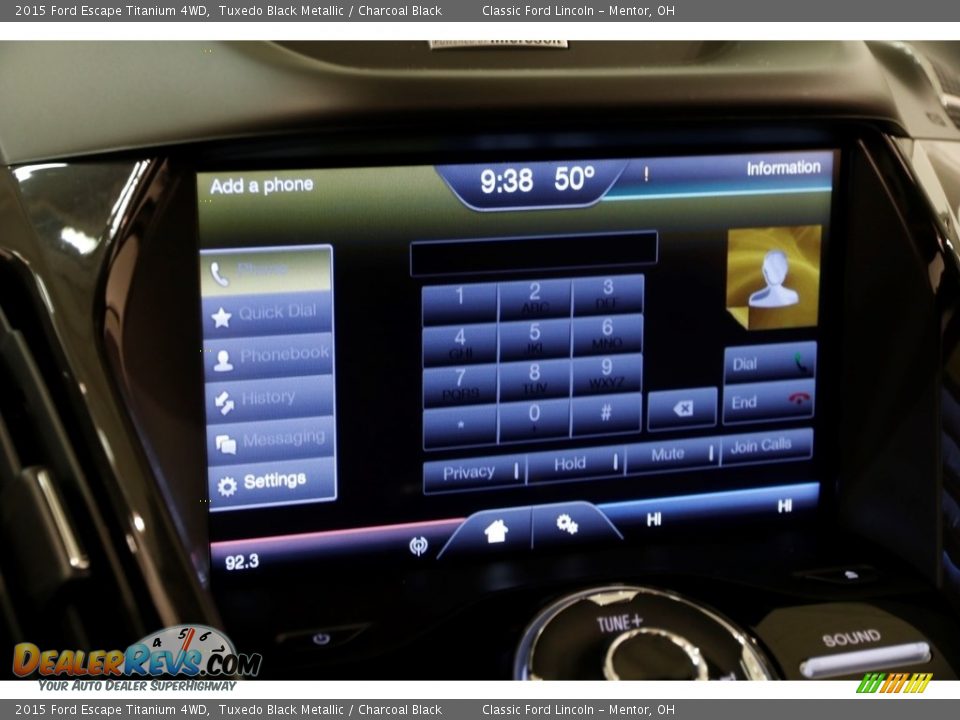 2015 Ford Escape Titanium 4WD Tuxedo Black Metallic / Charcoal Black Photo #10