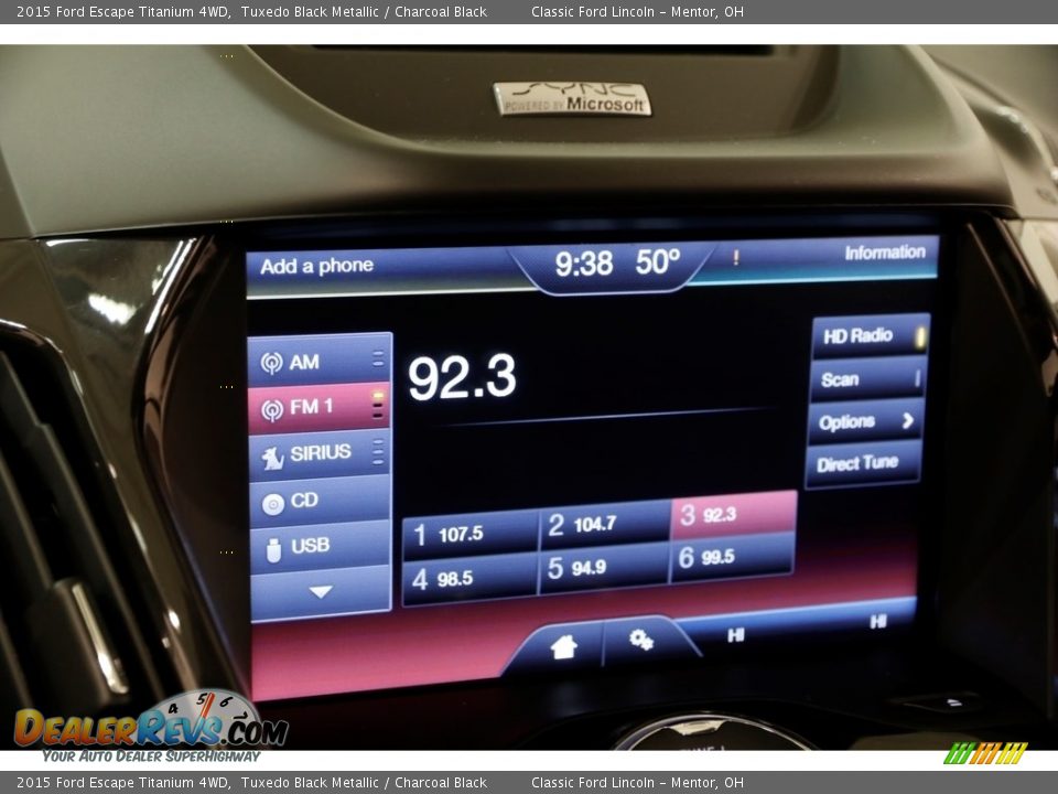 2015 Ford Escape Titanium 4WD Tuxedo Black Metallic / Charcoal Black Photo #11