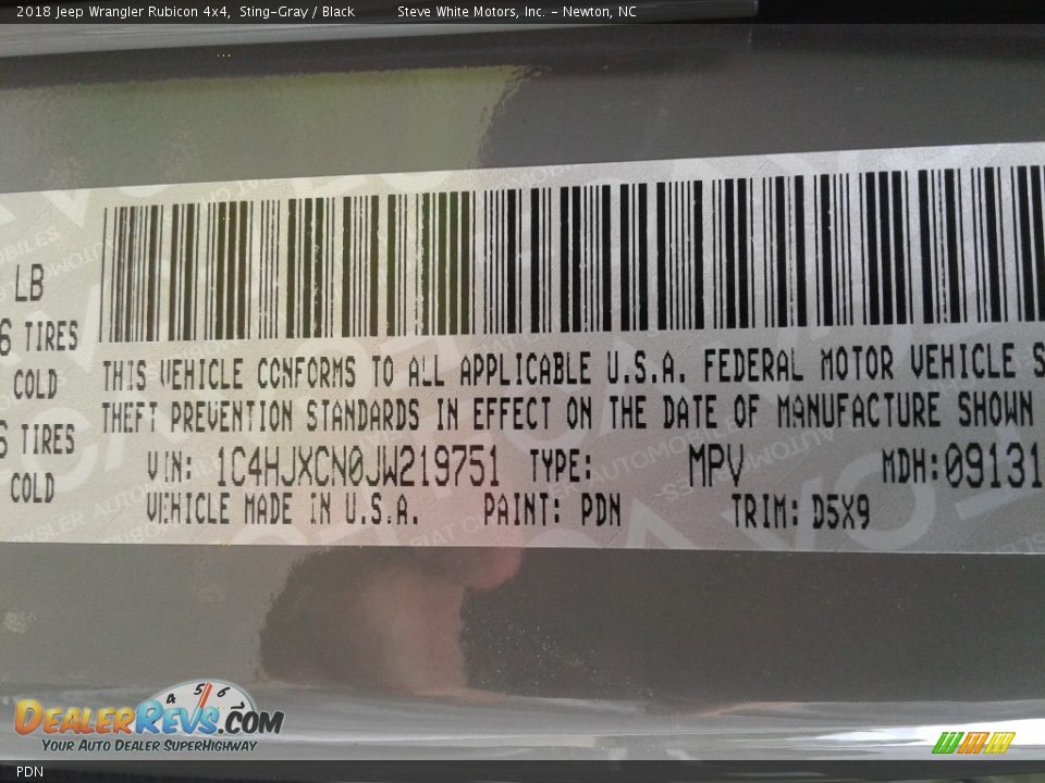 Jeep Color Code PDN Sting-Gray