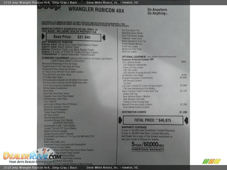 2018 Jeep Wrangler Rubicon 4x4 Sting-Gray / Black Photo #33