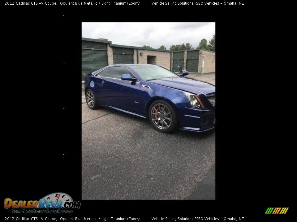 2012 Cadillac CTS -V Coupe Opulent Blue Metallic / Light Titanium/Ebony Photo #12