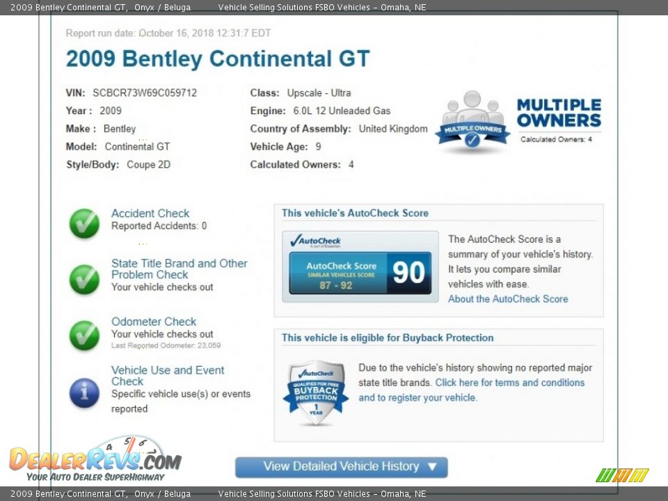Dealer Info of 2009 Bentley Continental GT  Photo #2