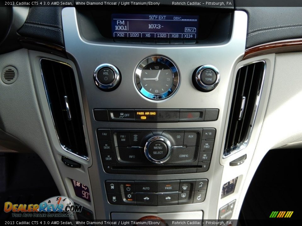 2013 Cadillac CTS 4 3.0 AWD Sedan White Diamond Tricoat / Light Titanium/Ebony Photo #24