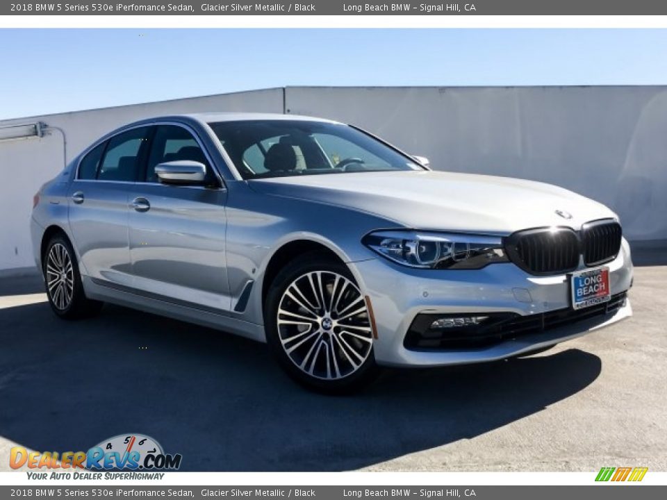 2018 BMW 5 Series 530e iPerfomance Sedan Glacier Silver Metallic / Black Photo #12