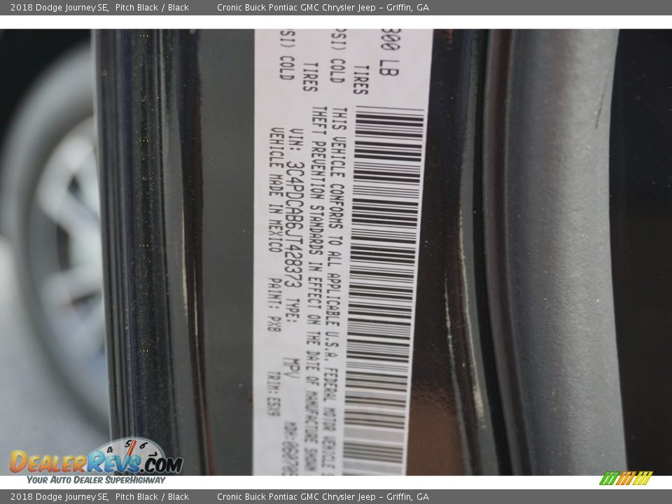 2018 Dodge Journey SE Pitch Black / Black Photo #14