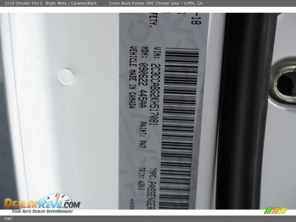 Chrysler Color Code PW7 Bright White