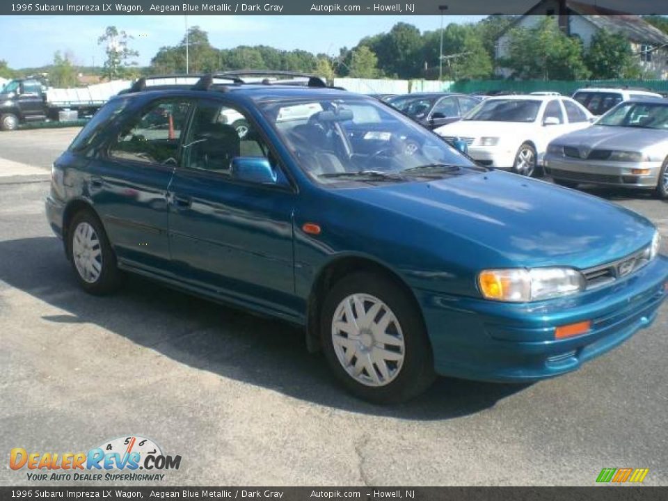 1996 Subaru Impreza LX Wagon Aegean Blue Metallic / Dark Gray Photo #2