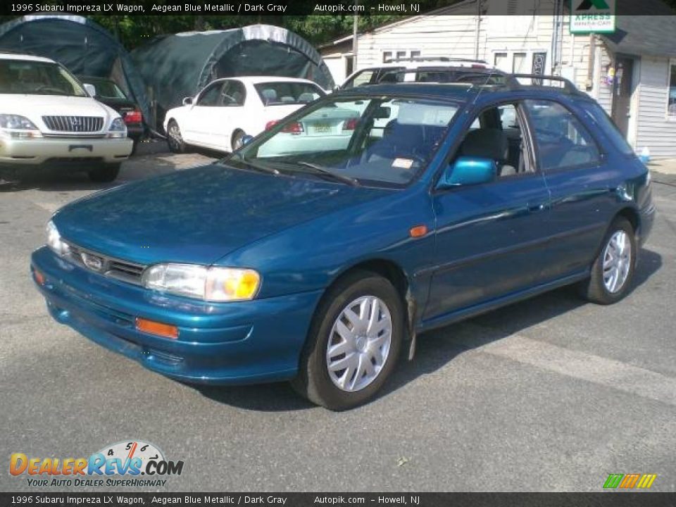 1996 Subaru Impreza LX Wagon Aegean Blue Metallic / Dark Gray Photo #3
