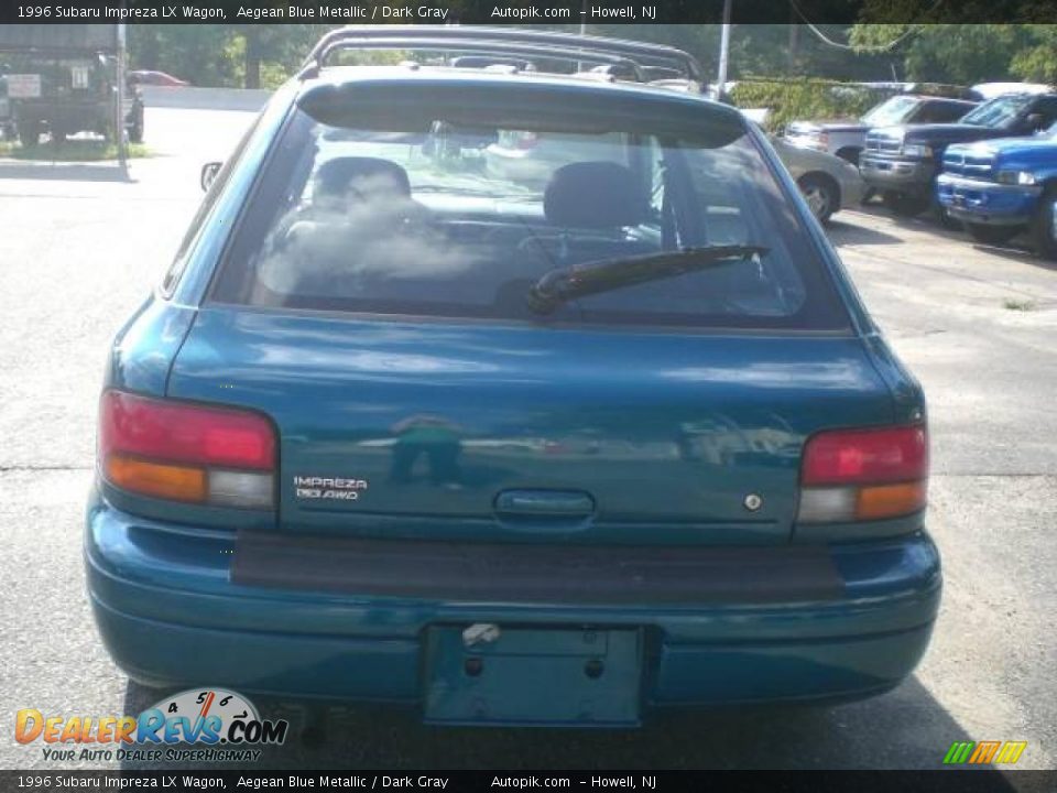 1996 Subaru Impreza LX Wagon Aegean Blue Metallic / Dark Gray Photo #6