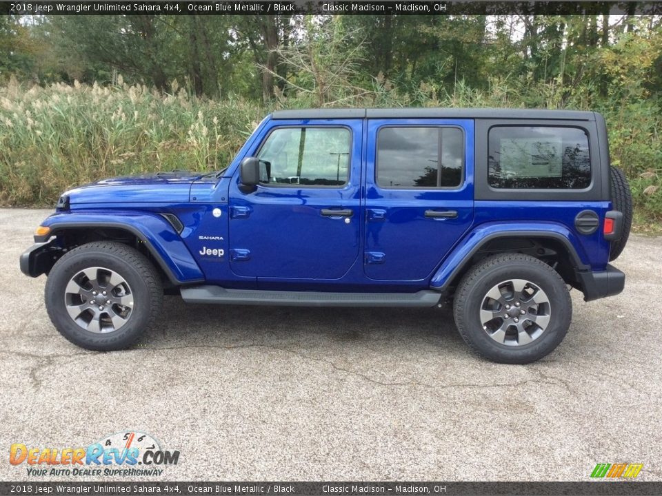 2018 Jeep Wrangler Unlimited Sahara 4x4 Ocean Blue Metallic / Black Photo #3