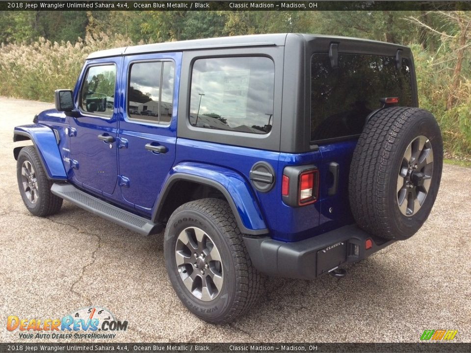 2018 Jeep Wrangler Unlimited Sahara 4x4 Ocean Blue Metallic / Black Photo #4