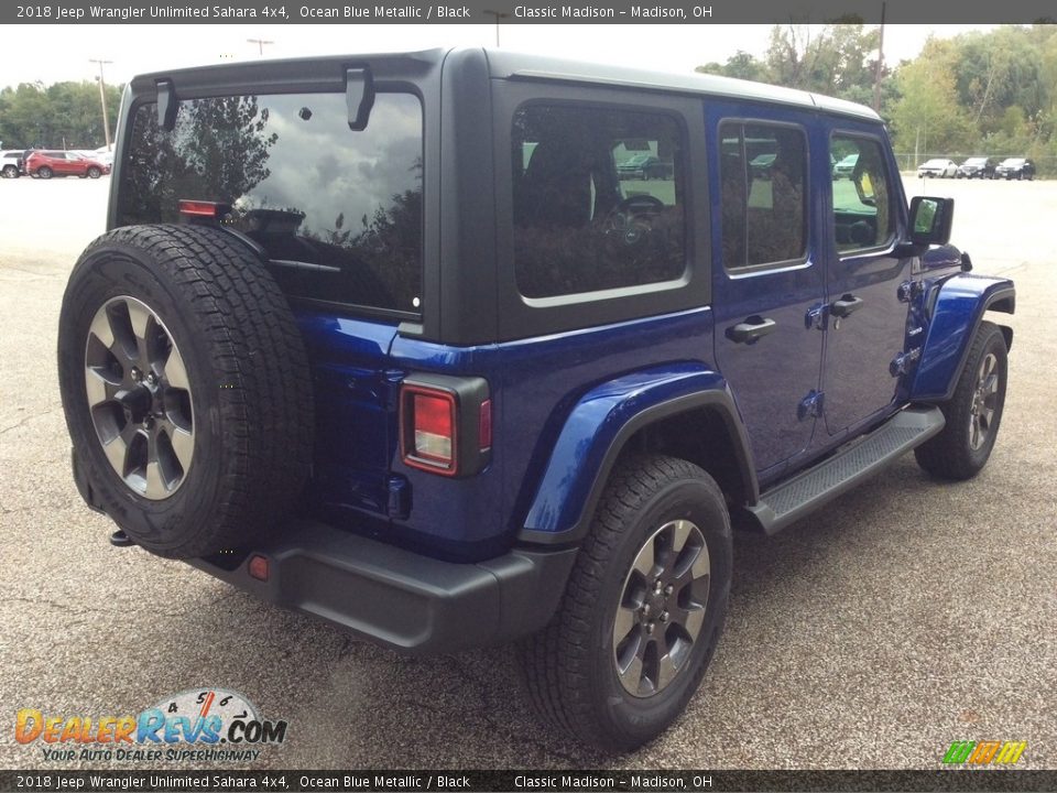 2018 Jeep Wrangler Unlimited Sahara 4x4 Ocean Blue Metallic / Black Photo #6