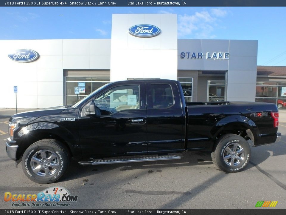 2018 Ford F150 XLT SuperCab 4x4 Shadow Black / Earth Gray Photo #1