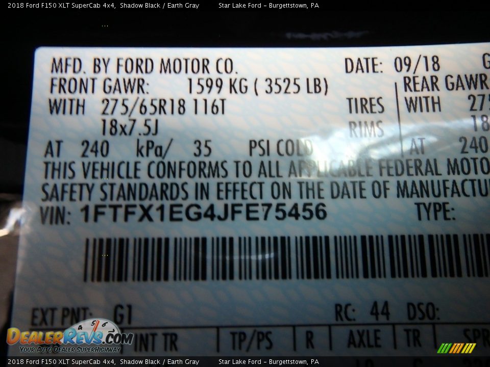 2018 Ford F150 XLT SuperCab 4x4 Shadow Black / Earth Gray Photo #11