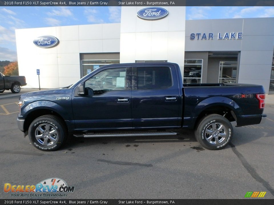 2018 Ford F150 XLT SuperCrew 4x4 Blue Jeans / Earth Gray Photo #8