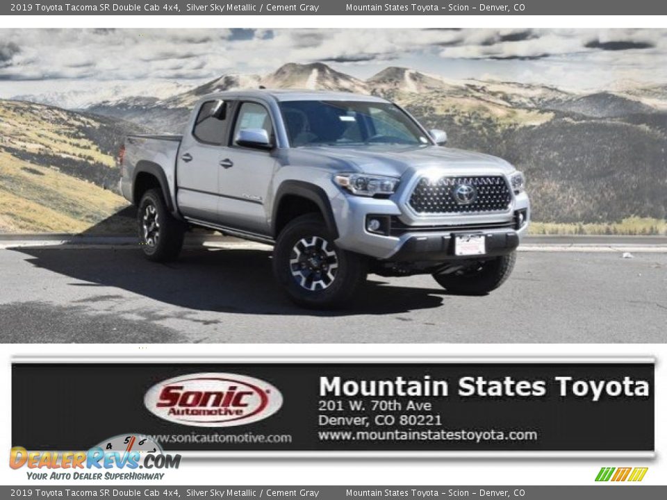 2019 Toyota Tacoma SR Double Cab 4x4 Silver Sky Metallic / Cement Gray Photo #1